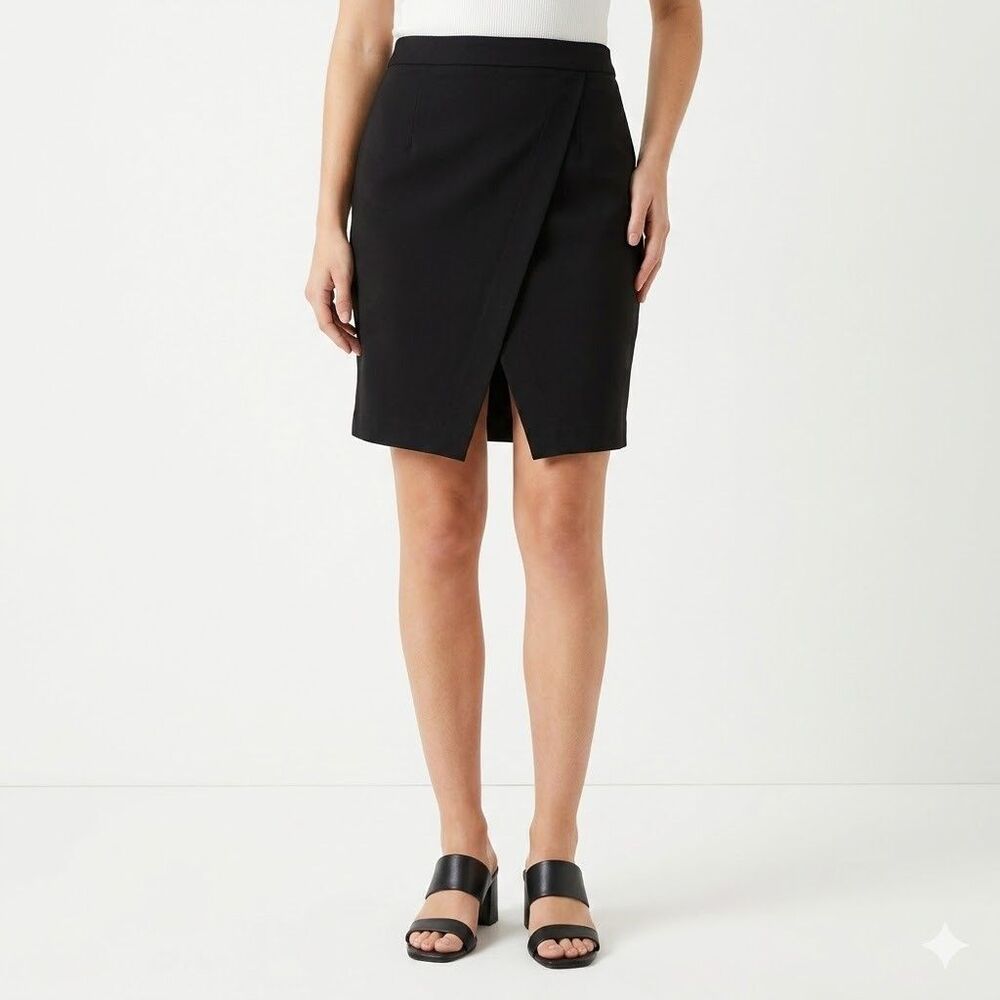 Iz Byer Wrap Front Pencil Skirt Juniors Size 11 Black New With Tags